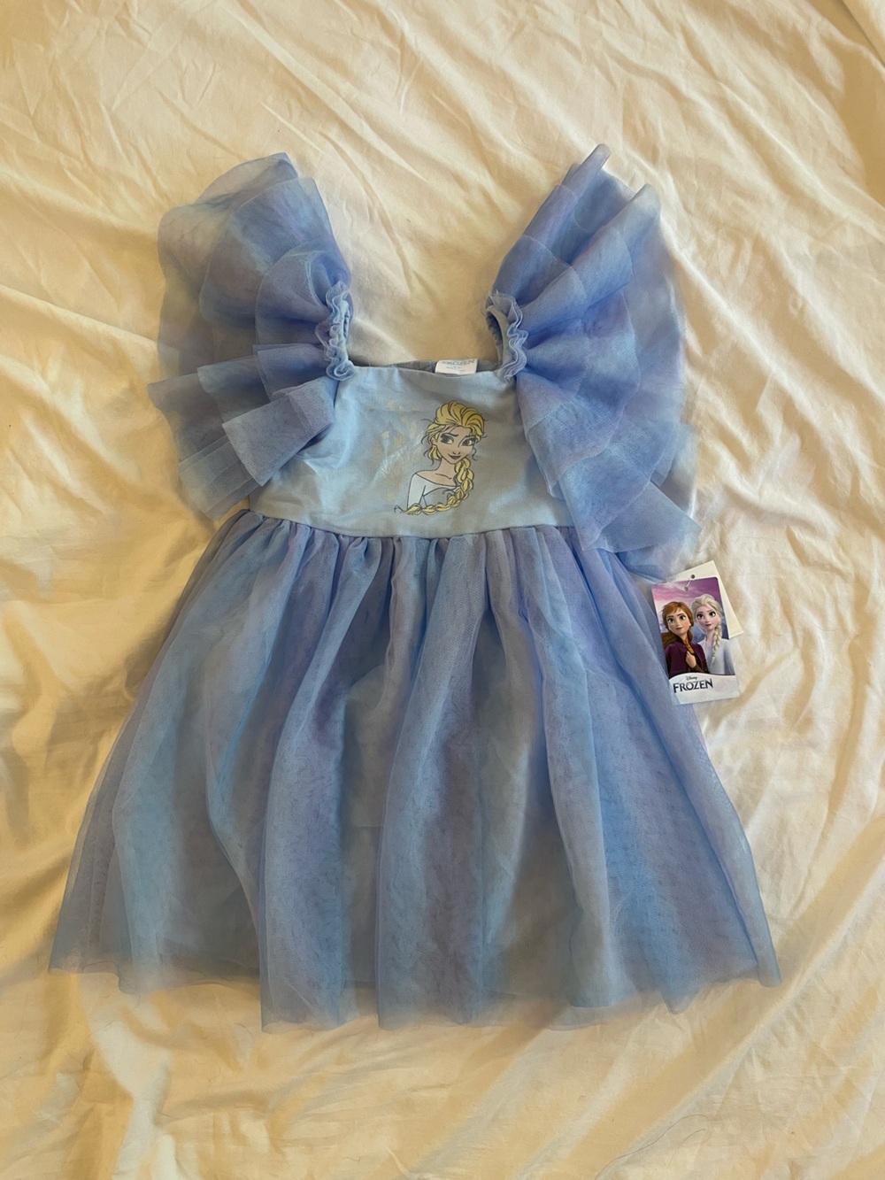 Disney Frozen Light Blue Tulle Dress with Elsa Graphic